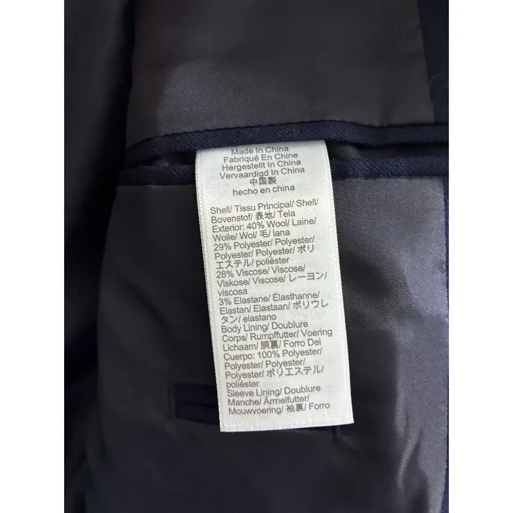J Crew Thompson University Blazer Men's 34R Blue Wool Naval Anchors Classic